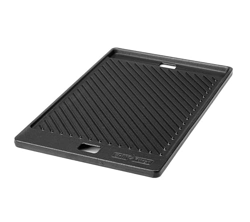 Grillfürst Universal Gusseisenplatte Grill 48 x 31 cm - massive Gusseisen Grillplatte mit großen Griffen, Gussplatte beidseitig verwendbar, für Broil King Imperial und Broil King Regal von Grillfürst