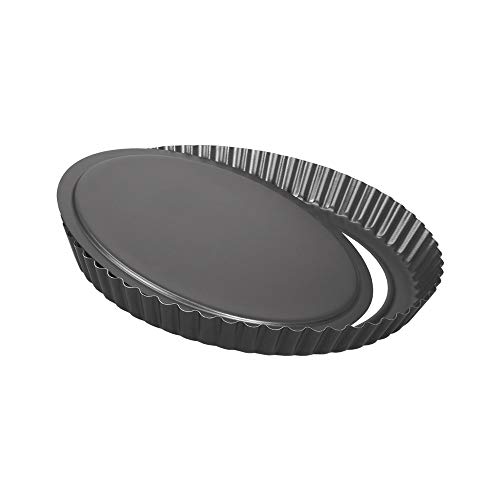 Grilo Kitchenware 410728G Tarteform, Aluminium mit Antihaftbeschichtung, schwarz, 28 cm von Grilo