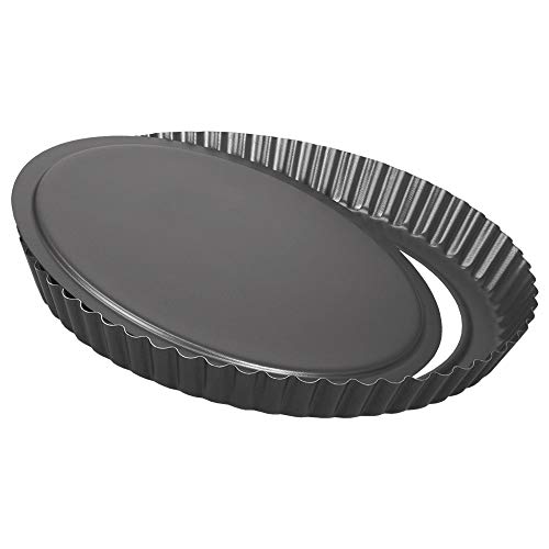 Grilo Kitchenware 410732G Tarteform, Aluminium mit Antihaftbeschichtung, schwarz, 32 cm von Grilo