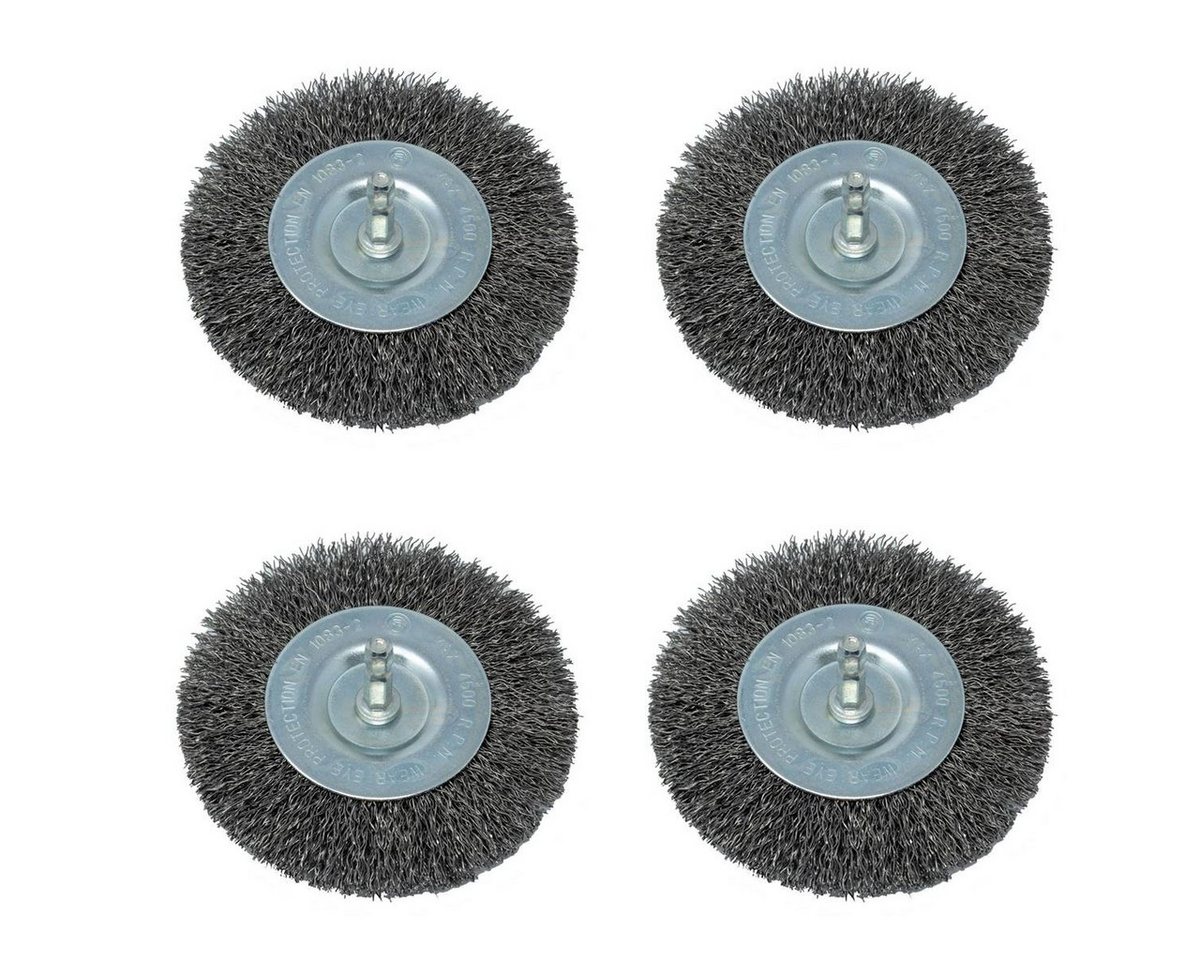 Grizzly Tools Fugenbürste Ersatzfugenbürste Metall 10 cm, für Akku Reinigungsbürste ARB 2040-2S, (4 Stück) von Grizzly Tools
