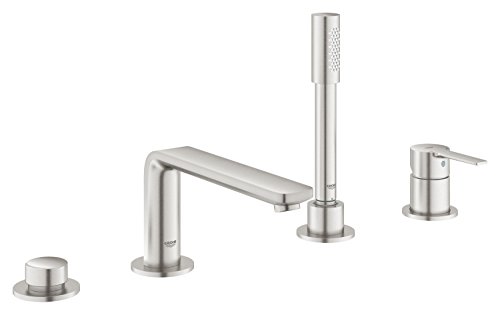 GROHE Lineare | Wanne - 4-Loch-Wannenkombination | mit Stabhandbrause, supersteel | 19577DC1 von Grohe