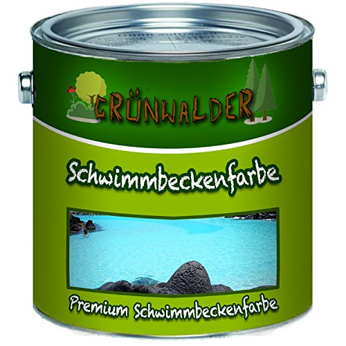 Grünwalder Schwimmbeckenfarbe premium Poolfarbe in Blau Weiß Grün Seegrün Grau Anthrazitgrau Lichtgrau ungiftige, wasserdichte Teichfarbe (30 kg, Grün) von Grünwalder