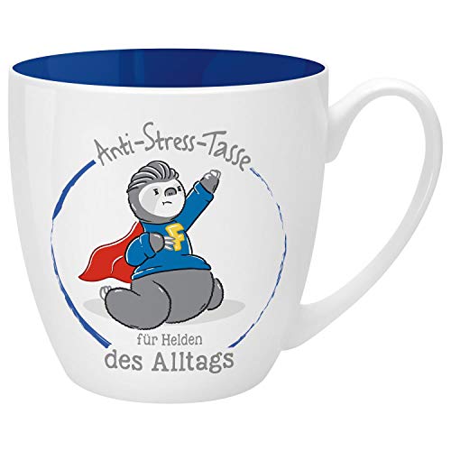 GRUSS & CO Anti-Stress-Tasse Motiv "Helden" | Tasse mit Spruch, 45 cl, New Bone China | Geschenk für Ihn | 46264 von GRUSS & CO