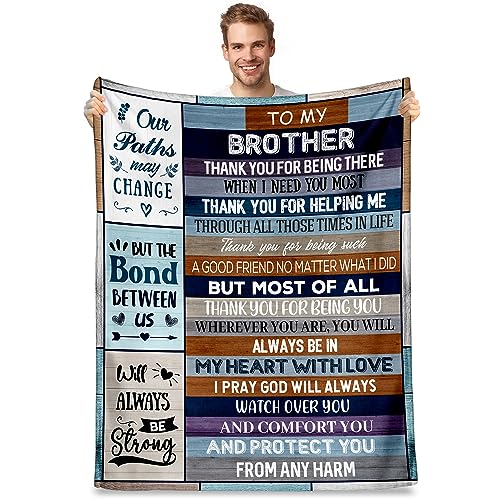 Gtoaxxno Gifts for Brother, to My Brother, Birthday Gifts for Brother Adult, Big Brother Gifts for Christmas Graduation Throw Blanket (Bruther, 153 x 127 cm) von Gtoaxxno