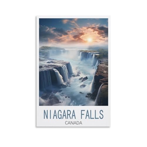 GuYaNa Niagara Falls Kanada Vintage-Reise-Poster, 40 x 60 cm, Leinwand-Kunstdruck, Gemälde für Wanddekoration, Wohnzimmer, Schlafzimmer von GuYaNa