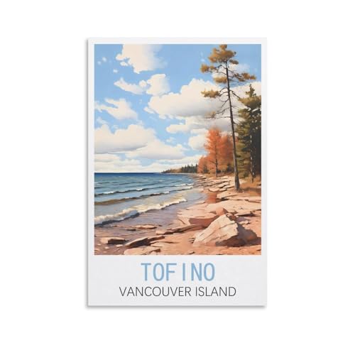 GuYaNa Vancouver Island Tofino Vintage-Reise-Poster Landschaft 20 x 30 cm Leinwand-Kunstdruck Gemälde für Wanddekoration Wohnzimmer Schlafzimmer von GuYaNa