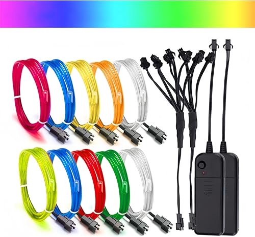 Mioke EL Draht Leuchtschnur Kabel Lichtschnur,Super Bright EL Wire Beleuchtung Lichtband für Party Weihnachtsfeier Dekoration von Guangyu