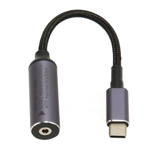 Gugxiom 17,4 cm DC-Buchse auf Typ-C-Stecker, 100-W-Schnelllade-DC-3,0-mm-1,1-mm-Eingang-auf-USB-C-Ausgangsadapter für Mobiltelefone und Laptops von Gugxiom