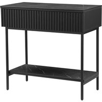 Guido Maria Kretschmer Home&Living Unterschrank "Dave Badkommode Badezimmerschrank Kommode Beistellschrank", Badschrank Breite 89,5cm schwarz mit Echtholz und Keramikoberfläche von Guido Maria Kretschmer Home&Living