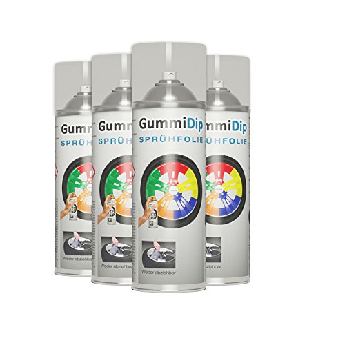 Gummi Dip Sprühfolie, Spray, 4er Set, 4x400 ml (Transparent glänzend) von Gummi Dip