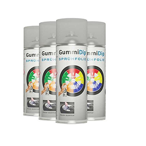 Gummi Dip Sprühfolie, Spray, 4er Set, 4x400 ml (Transparent matt) von Gummi Dip