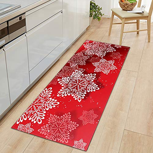 GUOCU Weihnachtsteppich Weihnachten Area Rug Türmatte Kurzflor Fußmatte rutschfeste Badteppiche Badematte Sofa Matte Plüsch Teppich fürs Wohnzimmer Schlafzimmer Küche Home Teppiche Decor 4 60x180CM von GUOCU