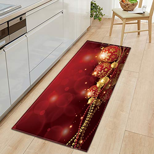 GUOCU Weihnachtsteppich Weihnachten Area Rug Türmatte Kurzflor Fußmatte rutschfeste Badteppiche Badematte Sofa Matte Plüsch Teppich fürs Wohnzimmer Schlafzimmer Küche Home Teppiche Decor J 40x60CM von GUOCU