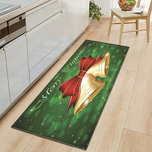 GUOCU Weihnachtsteppich Weihnachten Area Rug Türmatte Kurzflor Fußmatte rutschfeste Badteppiche Badematte Sofa Matte Plüsch Teppich fürs Wohnzimmer Schlafzimmer Küche Home Teppiche Decor K 60x180CM von GUOCU