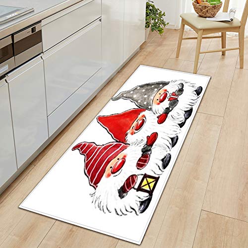 GUOCU Weihnachtsteppich Weihnachten Area Rug Türmatte Kurzflor Fußmatte rutschfeste Badteppiche Badematte Sofa Matte Plüsch Teppich fürs Wohnzimmer Schlafzimmer Küche Home Teppiche Decor Q 50x80CM von GUOCU