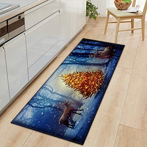 GUOCU Weihnachtsteppich Weihnachten Area Rug Türmatte Kurzflor Fußmatte rutschfeste Badteppiche Badematte Sofa Matte Plüsch Teppich fürs Wohnzimmer Schlafzimmer Küche Home Teppiche Decor T 60x90CM von GUOCU