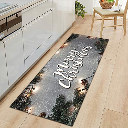 GUOCU Weihnachtsteppich Weihnachten Area Rug Türmatte Kurzflor Fußmatte rutschfeste Badteppiche Badematte Sofa Matte Plüsch Teppich fürs Wohnzimmer Schlafzimmer Küche Home Teppiche Decor Y 60x90CM von GUOCU