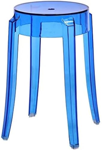 Kunststoff, transparenter Acryl-Esszimmerstuhl, Kristall-Bar-Home-Stuhl, kreativ, hoch, transparentes Blau von GuoHuiAMZ