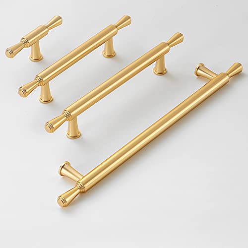 Guolich 2-Stück Schrankgriff Gold 128 mm Lochabstand, Küchentürgriff, Möbelgriff, Türgriff für Home Kitchen Office Möbel, Nachttische, Kommoden, Schränke, Schranktürgriffe von Guolich