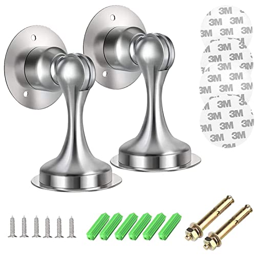 Türstopper, magnetischer Türstopper 2er-Pack, magnetischer Türsauger aus Edelstahl, Anti-Bump-Wall Silent, Türsauger Geeignet für Schlafzimmer, Wohnzimmer, Bad, Balkon, Büro (Gebürsteter Stahl) von Guolich