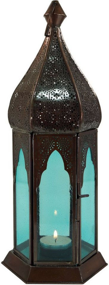 Guru-Shop Kerzenlaterne Orientalische Metall/Glas Laterne in.. von Guru-Shop