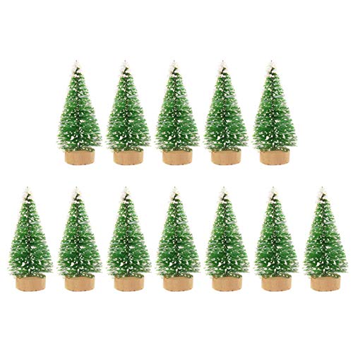 12 Stück Mini Weihnachtsbaum Künstlich Deko - Klein Tannenbaum Miniatur Zeder Tanne Mit Basis, Christbaum Weihnachtsdeko Für Tischdeko Basteln Schaufenster (3.5/4.5/6.5cm Höhe) von Gusengo