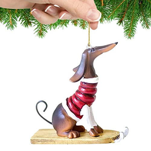 Weihnachtsbaumschmuck, Dackel Weihnachtsanhänger, Lustiger Hund, Weihnachtsdeko Zum Aufhängen, Dackel Hund Weihnachten Hängende Ornamente, Für Weihnachten Urlaub Party Home Decor von Gusengo