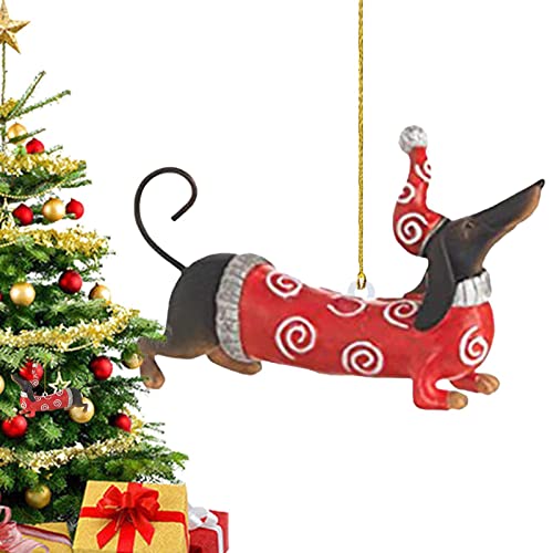 Weihnachtsbaumschmuck, Dackel Weihnachtsanhänger, Lustiger Hund, Weihnachtsdeko Zum Aufhängen, Dackel Hund Weihnachten Hängende Ornamente, Für Weihnachten Urlaub Party Home Decor von Gusengo
