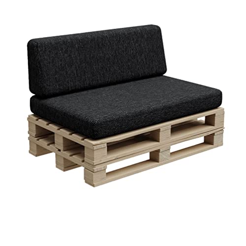 Gutekissen®, Palettenkissen, Palletenpolster, Gartenkissen, Palettenauflagen, Sofa, Kissen, Polster, Auflagen Indoor Outdoor PFBG (Set (120x80 + 120x35), Graphit) von Gutekissen