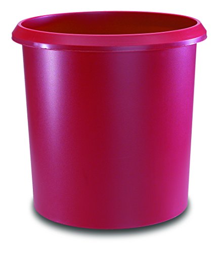 Läufer 26504 Papierkorb Allrounder 18 Liter, rot, rund, Mülleimer mit Griff, stabiler Kunststoff, Abfalleimer, auswaschbar von Gutenberg