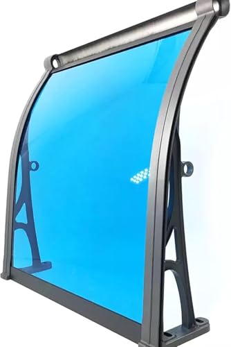 Klare Markise für die Haustür, Polycarbonat-Hohlblech, Markisendach aus Aluminiumlegierung für Fenster zum Schutz von Veranda/Terrasse/Deck/Keller vor UV-Strahlung/Regen/Schnee, B60 x L360 c Klare Markise für die Haustür, Polycarbonat-Hohlblech, Markisendach aus Aluminiumlegierung für Fenster zum Schutz von Veranda/Terrasse/Deck/Keller vor UV-Strahlung/Regen/Schnee, B60 x L360 c von Guyifuny