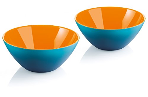 Guzzini - My Fusion, Set 2 Schalen - Azur/Orange, Ø12,5 x h5 cm | 260 cc - 281412145 von Guzzini