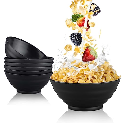 Gymdin Bowl Müslischalen 6er Set | bruchfest | 750 ml Dessertschalen Suppenschalen | Schüssel und Schalen Set aus Kunststoff (Anthrazit-Schwarz) von Gymdin