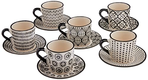 H&h set 6 tazze caff in stoneware vhera con piatto cc90 von H&H