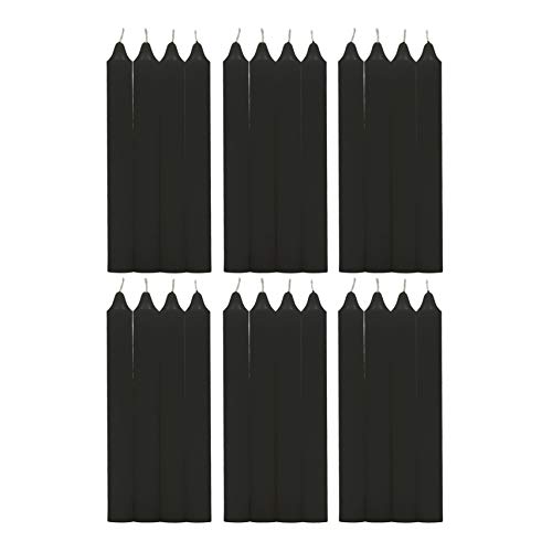 H Hansel Home - Leuchterkerzen 24 Stück, Kronkerzen Durchmesser 1.8 cm, Länge 17.5 cm, schwarze Farbe von H HANSEL HOME