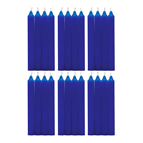 H Hansel Home - Leuchterkerzen 24 Stück, Kronkerzen Durchmesser 1.8 cm, Länge 17.5 cm,blau Farbe von H HANSEL HOME