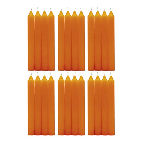H Hansel Home - Leuchterkerzen 24 Stück, Kronkerzen Durchmesser 1.8 cm, Länge 17.5 cm, orange Farbe von H HANSEL HOME