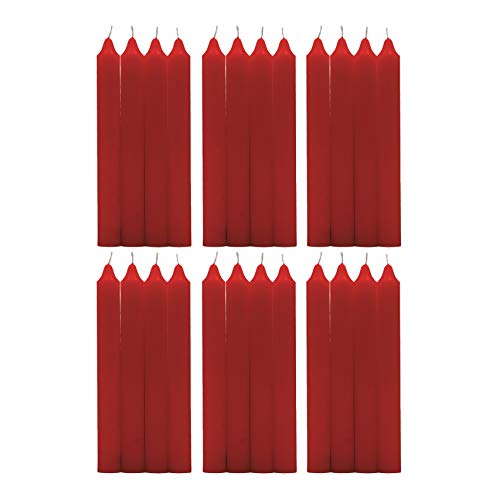 H Hansel Home - Leuchterkerzen 24 Stück, Kronkerzen Durchmesser 1.8 cm, Länge 17.5 cm, rote Farbe von H HANSEL HOME