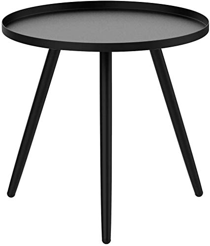 H HOMEWINS Metall Beistelltisch, 46 x 50 cm Modern Rund Sofatisch Wohnzimmer Couchtisch, Schwarz Praktischer Nachttisch für Schlafzimmer H HOMEWINS Metall Beistelltisch, 46 x 50 cm Modern Rund Sofatisch Wohnzimmer Couchtisch, Schwarz Praktischer Nachttisch für Schlafzimmer von H HOMEWINS