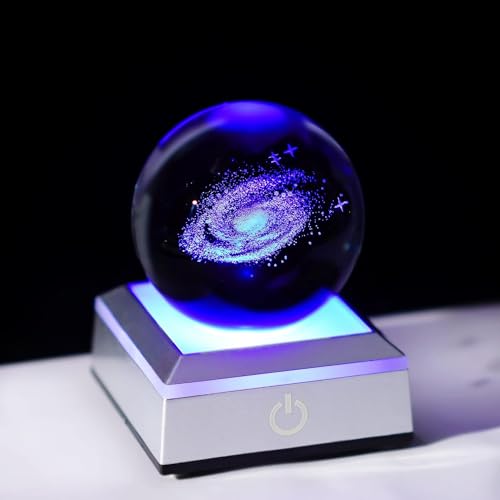 60 mm 3D Galaxie kristallklare Kugel Mehrfarbig Nachtlicht Dekolampe, Glaskugel Briefbeschwerer Wissenschaft Weltraum Astronomie Universum Planet von H&D Hyaline&Dora
