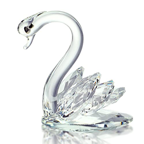 H & D Cute Crystal Collection Swan Weihnachten Figur Ornament für Weihnachten Party Dekoration Sammlerstück oder Geschenk von H&D Hyaline&Dora