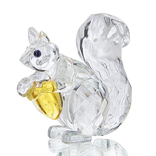 H&D Hyaline&Dora Kristall Tier Mini Eichhörnchen Sammlerartikel Figur Glas Skulptur Briefbeschwerer Tisch Ornament Dekoration von H&D Hyaline&Dora