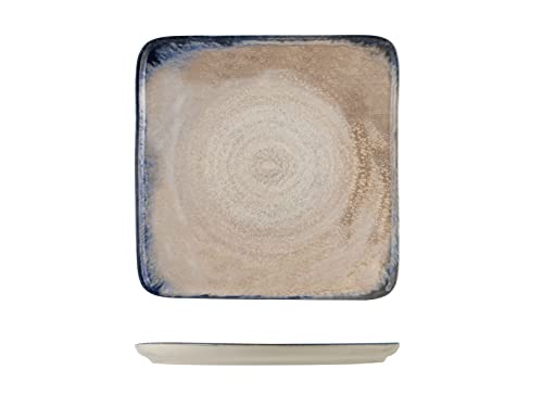 H&H, Artisanal, 12 quadratische Teller, Steinzeug, Blau, 21 x 21 cm von H&H