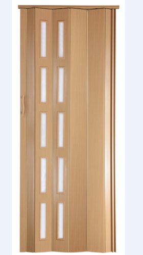 Falttür Schiebetür buche farben Fenster Riegel / Verriegelung Höhe 201 cm Einbaubreite bis 80 cm Doppelwandprofil Neu von H&S