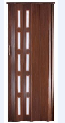 Falttür Schiebetür mahagoni farben Fenster Riegel / Verriegelung Höhe 201 cm Einbaubreite bis 80 cm Doppelwandprofil Neu von H&S