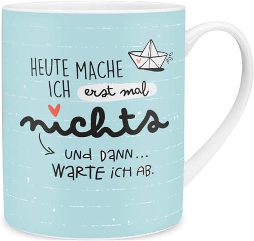 H:) PPY life XL-Tasse Motiv "Heute" | Große Tasse aus Porzellan, Jumbo-Tasse, 60 cl, Tasse mit Spruch | Geschenk, Freund, Freundin | 46253 von H:)PPY life