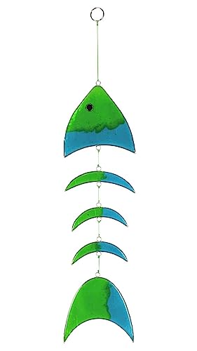 HAB & GUT -HA0044- Windspiel grün-blau-türkis Fisch durchsichtig, Mobile Sonnenfänger Suncatcher 39x10cm Deko für Balkon Terrasse, Fenster HAB & GUT -HA0044- Windspiel grün-blau-türkis Fisch durchsichtig, Mobile Sonnenfänger Suncatcher 39x10cm Deko für Balkon Terrasse, Fenster von HAB & GUT