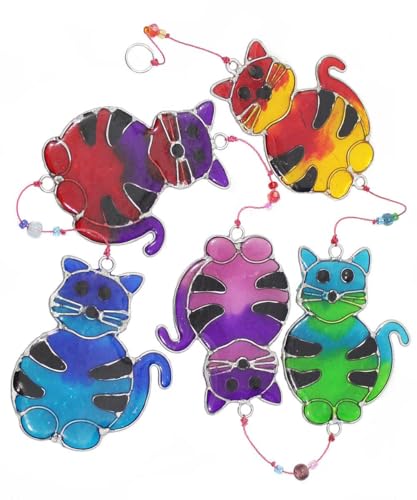 HAB&GUT - HA007- Windspiel Sonnenfänger Suncatcher Katzen, Mobile zum Aufhängen 77cm durchsichtig bunt Balkon Terrasse Fenster HAB&GUT - HA007- Windspiel Sonnenfänger Suncatcher Katzen, Mobile zum Aufhängen 77cm durchsichtig bunt Balkon Terrasse Fenster von HAB & GUT
