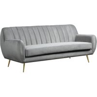 Sofa aus grauem Samt Evans - 195 x 84 x 82 cm - 3-Sitzer-Sofa von HABITAT ET JARDIN