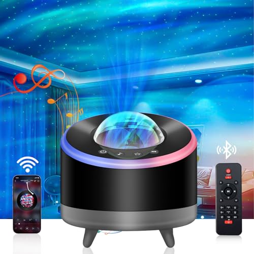 HABOWN Sternenhimmel Projektor, LED Nachtlicht Sternenhimmel mit Fernbedienung/Bluetooth Lautsprecher/Timer Galaxy Star Projector für Kinder Erwachsene Schlafzimmer, Party und Geschenk (Schwarz) von HABOWN